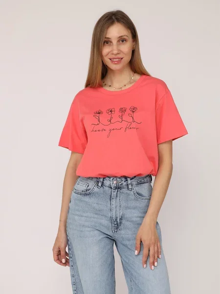 Футболка YUKI бавовна/поліестер рожевий