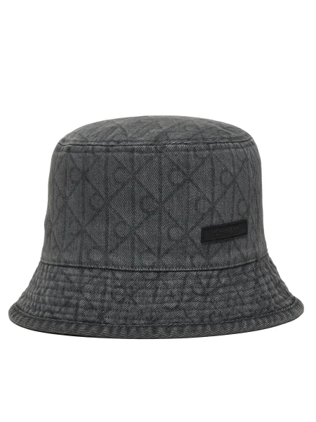 Pălărie Calvin Klein Denim Emblem Burnout Bucket gri