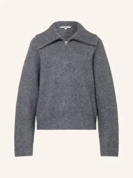 Maje Sweter Typu Troyer grau szary