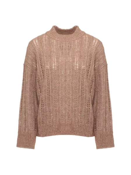 Sweter Peserico z cekinami z alpaki beżowy