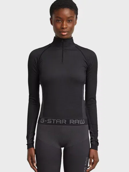 Безшовний лонгслів G-star Raw чорний