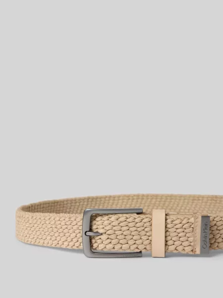 Z efektem plecionki ze sprzączką Ck Calvin Klein beżowy