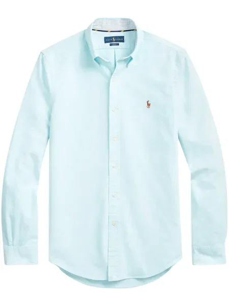 Cămașă Polo Ralph Lauren cu broderie din țesătură twill albastru