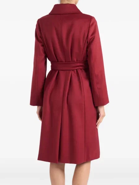 Вълнено двуредно палто Max Mara червено