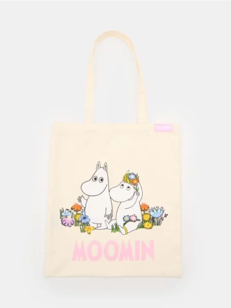 Тканинна shopper-сумка з принтом Moomins кремовий