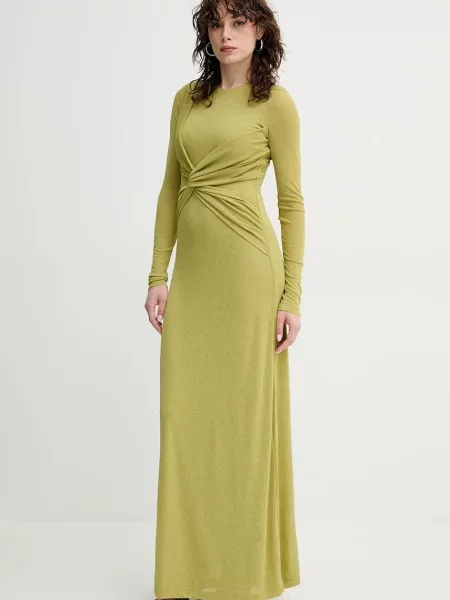 Nanushka rochie ROZAL maxi evazati verde