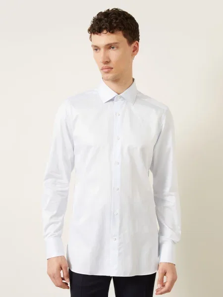 Zegna Košile Regular Fit tmavě modrá bílá