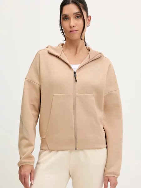 Adidas bluza x Z.N.E z kapturem wzorzysta beżowy