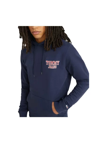 Bluza z kapturem Tommy Hilfiger z kapturem z długim rękawem niebieska