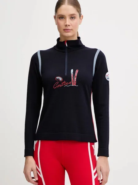 Funkční tričko s dlouhým rukávem s příměsí vlny Newland LADY WOOL T-NECK tmavomodrá