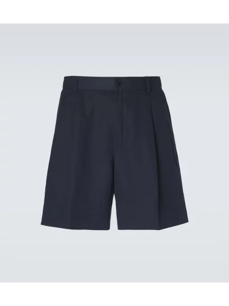 Pantaloni scurți de in Brioni de in albastru