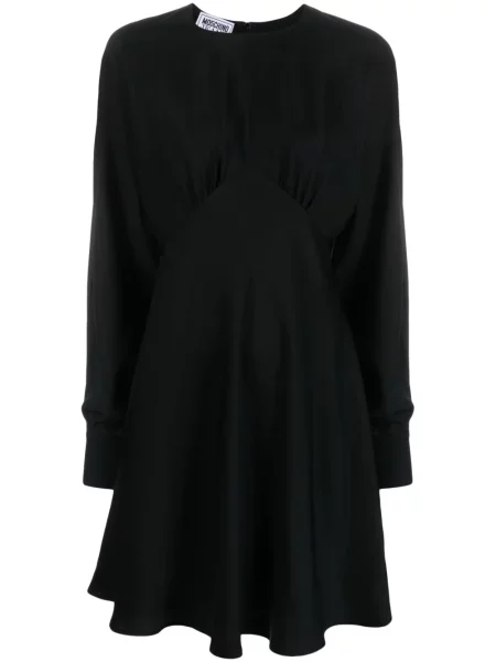 Rochie midi Moschino din satin până la genunchi de costum negru