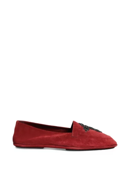 Semišové loafers Dolce & Gabbana červené