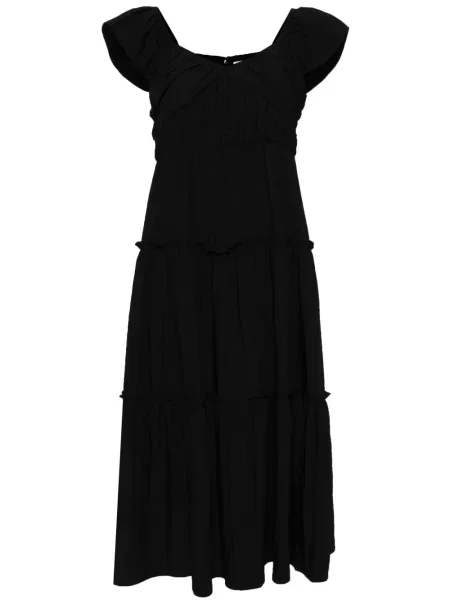 Rochie midi B+ab plisată până la genunchi de costum negru
