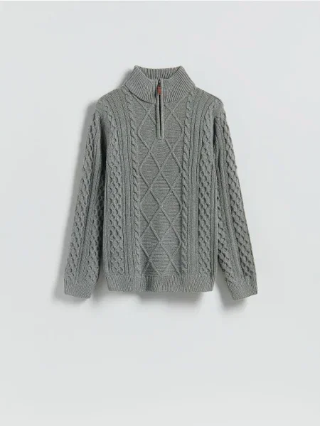 Reserved Sweter z golfem szary