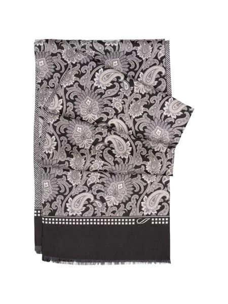 Reversibil fular Elizabetta cu model paisley negru