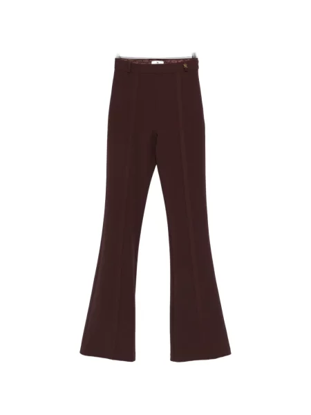 Pantaloni Elisabetta Franchi din crep maro