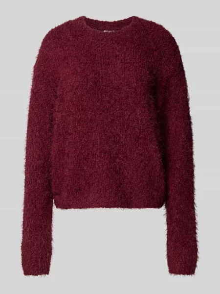 Sweter z dzianiny z efektowną przędzą model ‘SASSY’ Noisy May biały