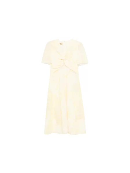 Sukienka midi Curiel z dekoltem w serek żółta