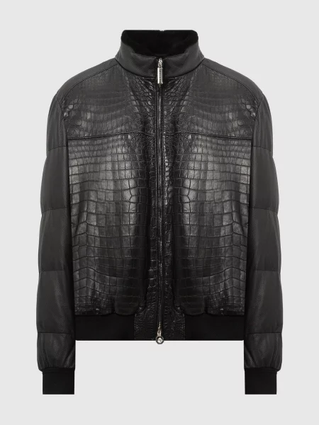 Кожаная куртка Stefano Ricci черная