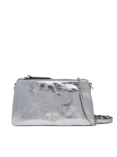 PINKO Дамска чанта Double Mini Al PLTT сребрист