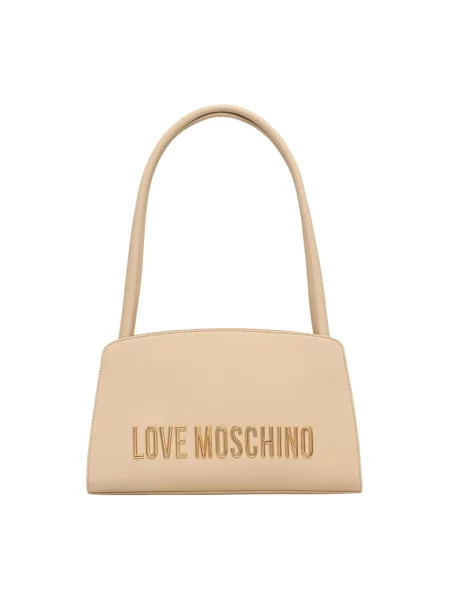 Love Moschino torebka shopper z imitacji skóry beżowa