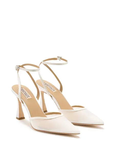Pantofi cu toc Badgley Mischka plasă alb