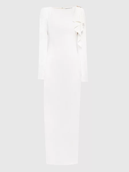 Сукня максі з розрізом Alessandra Rich біла