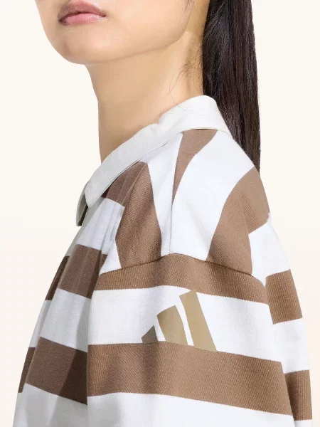 Adidas Polokošile S Límečkem Essentials Contemporary French Terry černošedá bílá