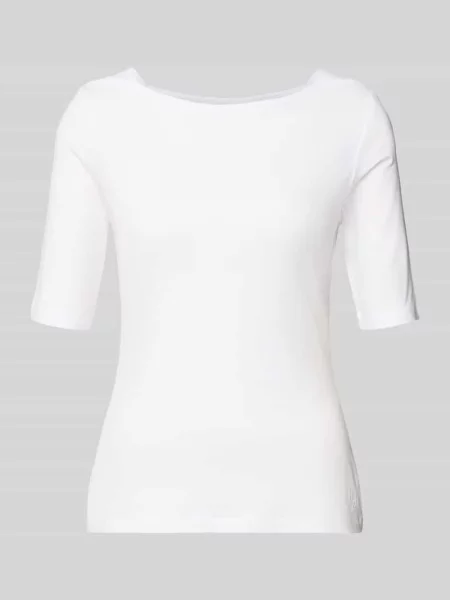 T-shirt z rękawem o dł. Comma biała