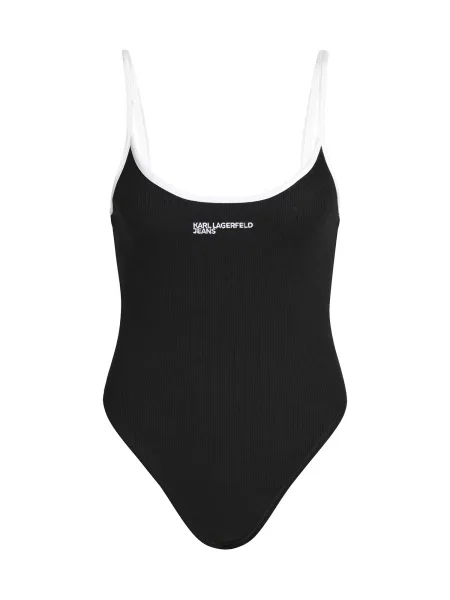 KARL LAGERFELD JEANS Tricou body negru alb