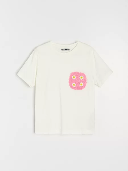 Різдвяна футболка з котом кремовий