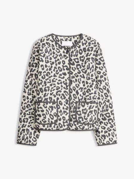 Kurtka pikowana loose fit biała