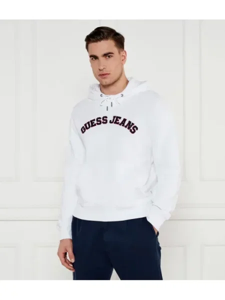 Guess Jeans Pulóver COLLEGIATE fehér