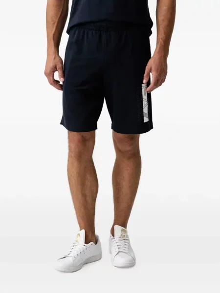 Pantaloni scurți Ea7 Emporio Armani cu imagine albastru