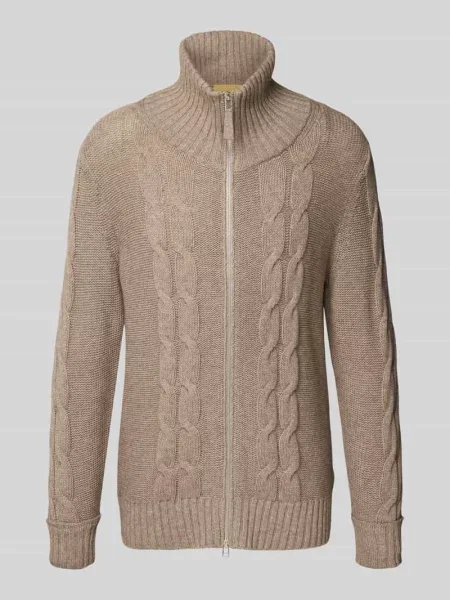 Kurtka z dzianiny z mieszanki bawełny i kaszmiru Ftc Cashmere beżowa