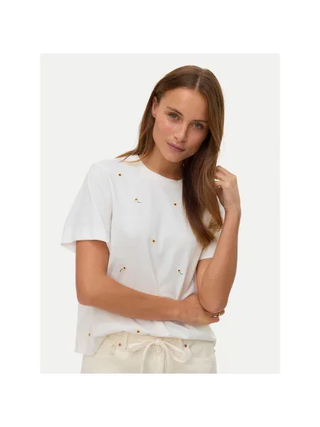 VERO MODA Póló VMSOLA METTE sárga / fekete fehér