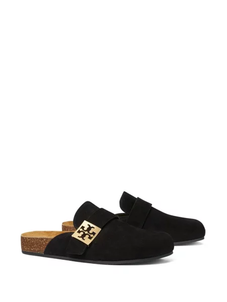 Mules Tory Burch σουέντ μαύρο