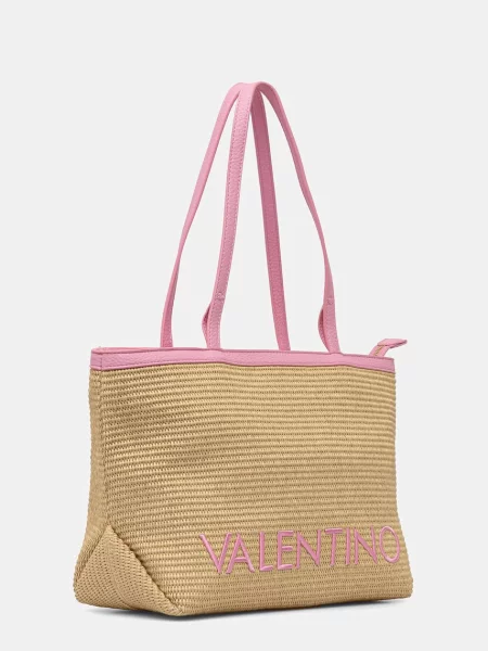 VALENTINO Shopper táska rózsaszín / gyapjúfehér bézs