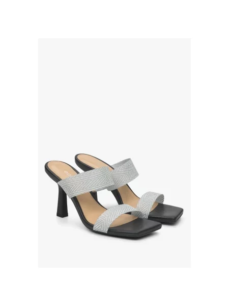 Кожаные мюли Estro черные