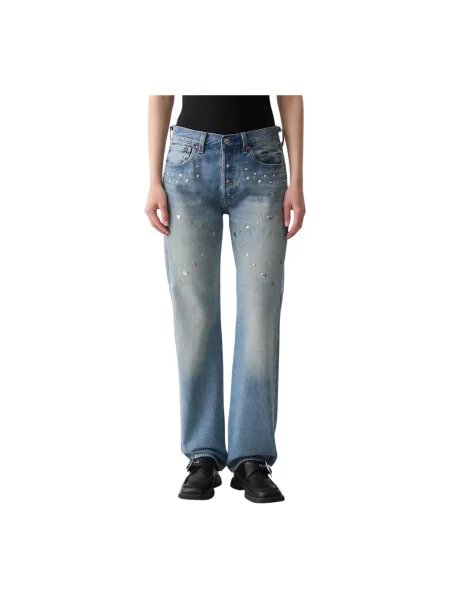 Jeansy straight leg Levi's 501 niebieskie