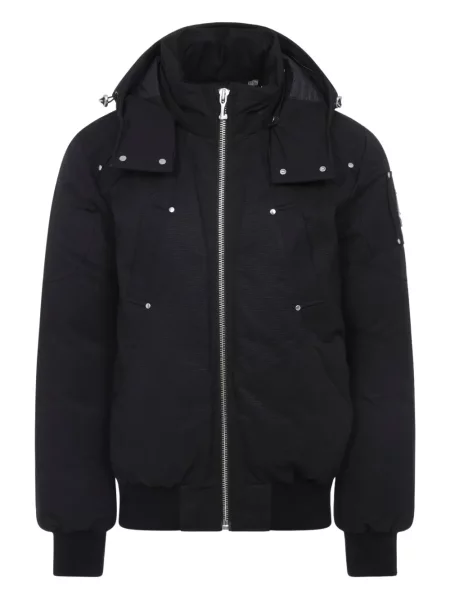 Пухено яке Moose Knuckles с качулка черно