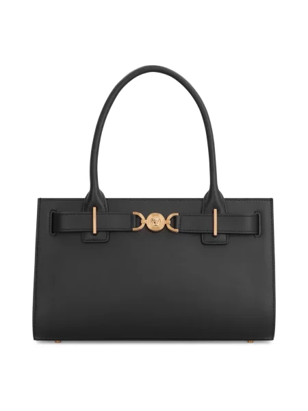Shopperka Versace skórzana czarna