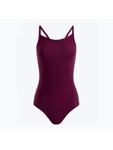 Едноцветен бански на CLap за жени маруля винено червено