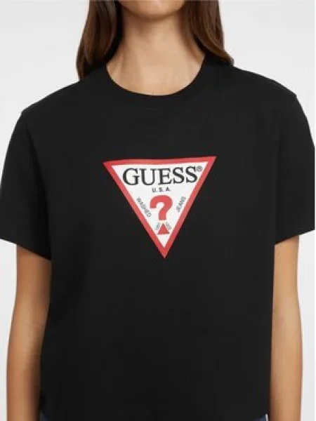 Zkrácené tričko Guess Jeans černé