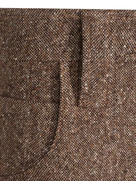 Pantaloni Brunello Cucinelli din tweed maro