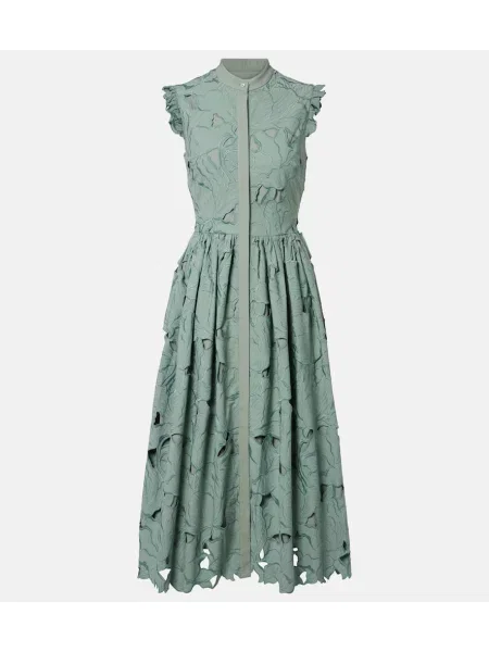 Sukienka koszulowa Erdem koronkowa garniturowa zielona