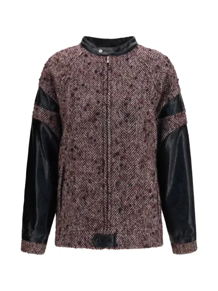 Geacă Kristina Ti cu model herringbone maro
