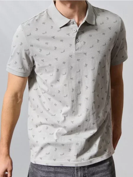 Sinsay Koszulka polo ze wzorem szary