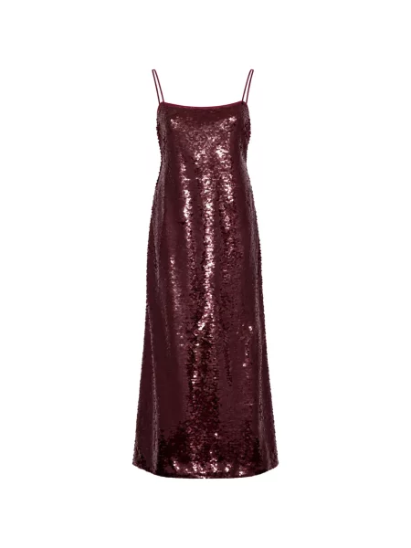Rochie maxi Alberta Ferretti cu paiete cu bretele roșu